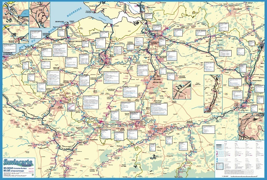 Carte des voies d'eau belge (pliage accordéon)