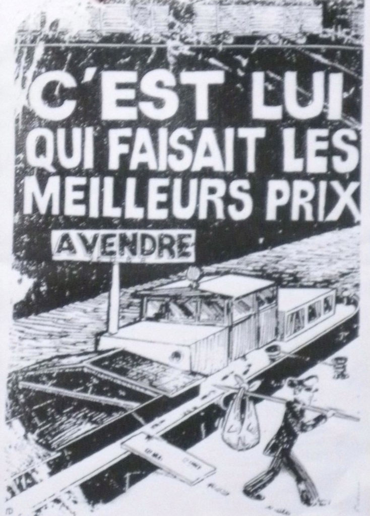 Affiche du syndicat de la batellerie "La Glissoire"
