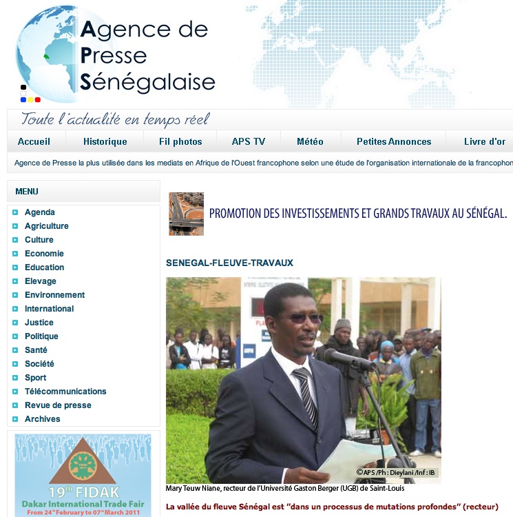 Agence de Presse Sénégalaise - 4 mars 2011