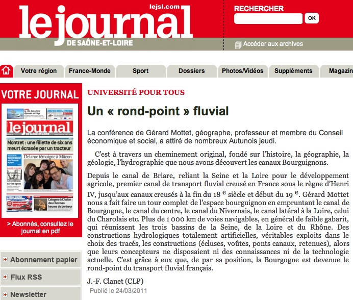 LE JOURNAL DE SAONE ET LOIRE (25/03/11)