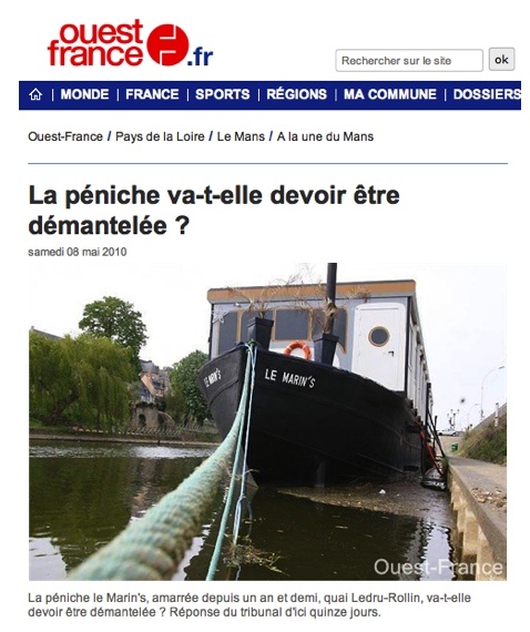 Le "Marin's" alimente la Presse locale depuis des mois (Ouest-France) 
