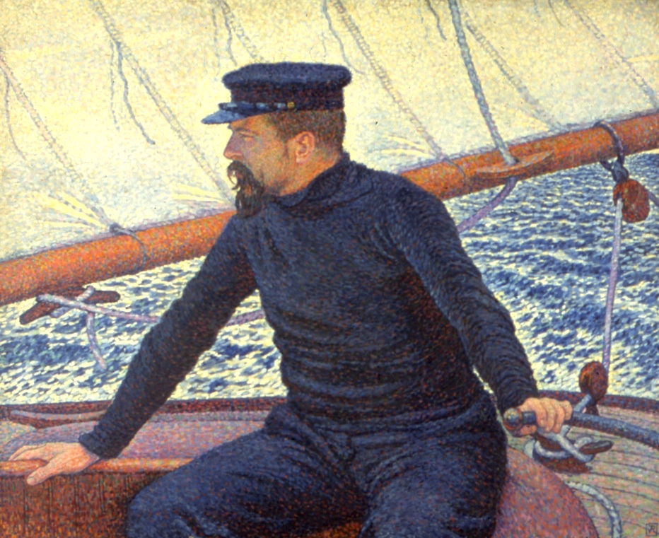 Signac sur son bateau - Théo Van Rysselberghe - 1896 - huile sur toile (© Coll-part.)