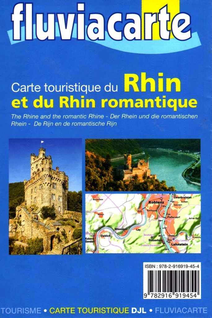 Fluviacarte touristique du Rhin et du Rhin romantique