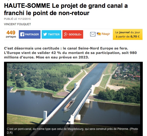 Le futur pont-canal sur la Somme (Courrier Picard)