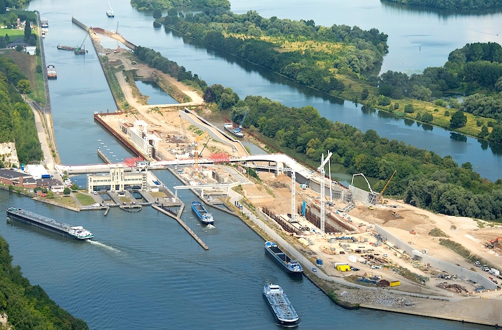 Chantier de l'écluse géante de Lanaye (Photo SPW)