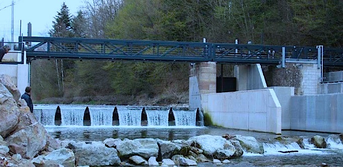 Le nouveau barrage du Rahin, au Nord du bassin de Champagney (Photo VNF)