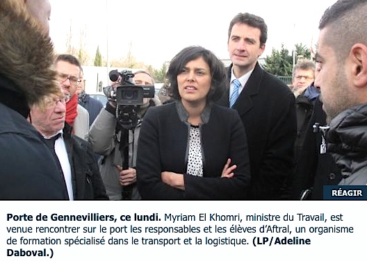 Myriam El Khomri visite l'AFTRAL du port de Gennevilliers (Le Parisien)