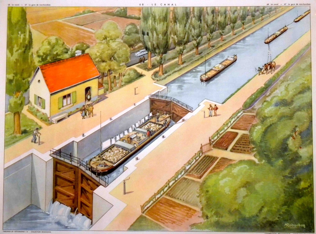 Tableau de Géographie "Le canal" - collection Rossignol (Photo PJL)