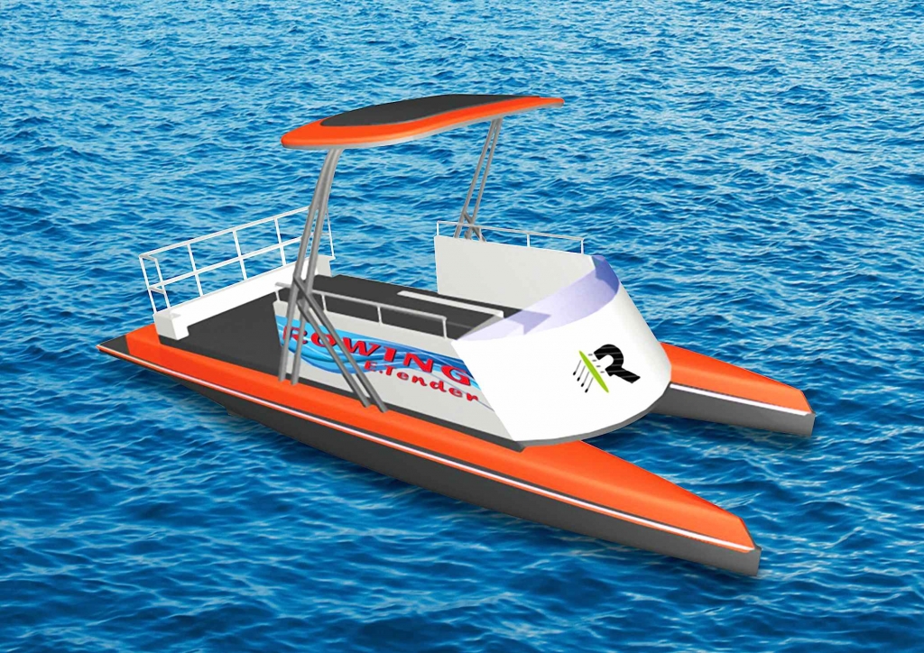Le catamaran de service électrique, "Rowing-E.Tender" (doc. Ph Roulin)