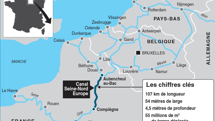 Le canal Seine-Nord officiellement lancé hier par François Hollande (Image Paris-Normandie)