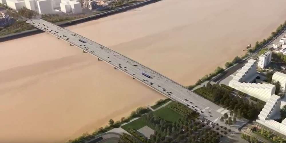 Le pont Simone-Veil tel qu'il sera une fois achevé (Image BORDEAUX MÉTROPOLE)