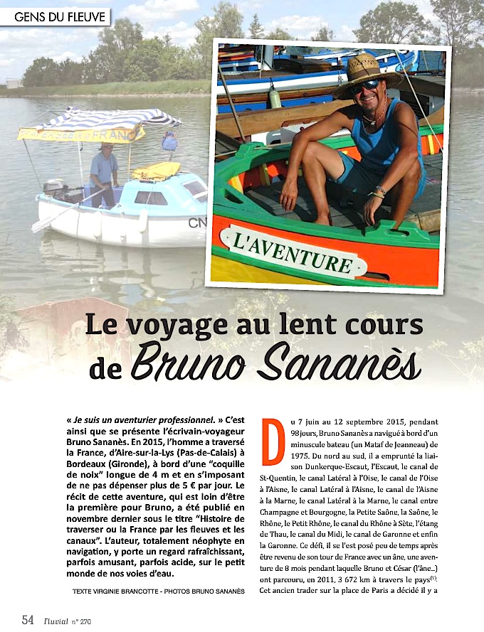 Le voyage au lent cours de Bruno Sananès (Fluvial n°270)