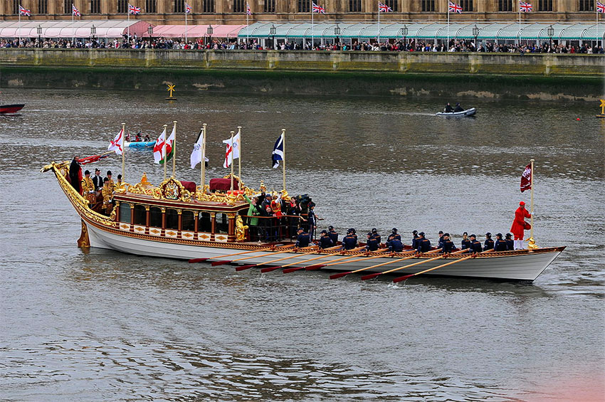 « La Gloriana » la barge royale de la Reine d’Angleterre (photo extraite du site de l’AFBE)