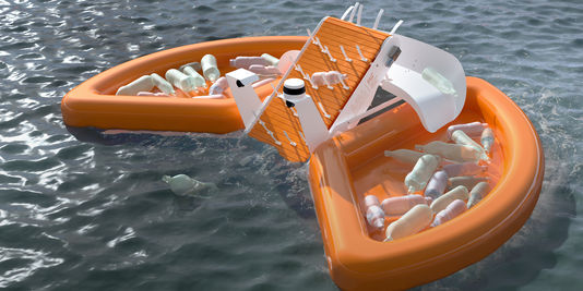  Mis au point par des équipes installées aux Etats-Unis et en Hollande, ce robot récupère les déchets flottants (MIT - AMS Institute)