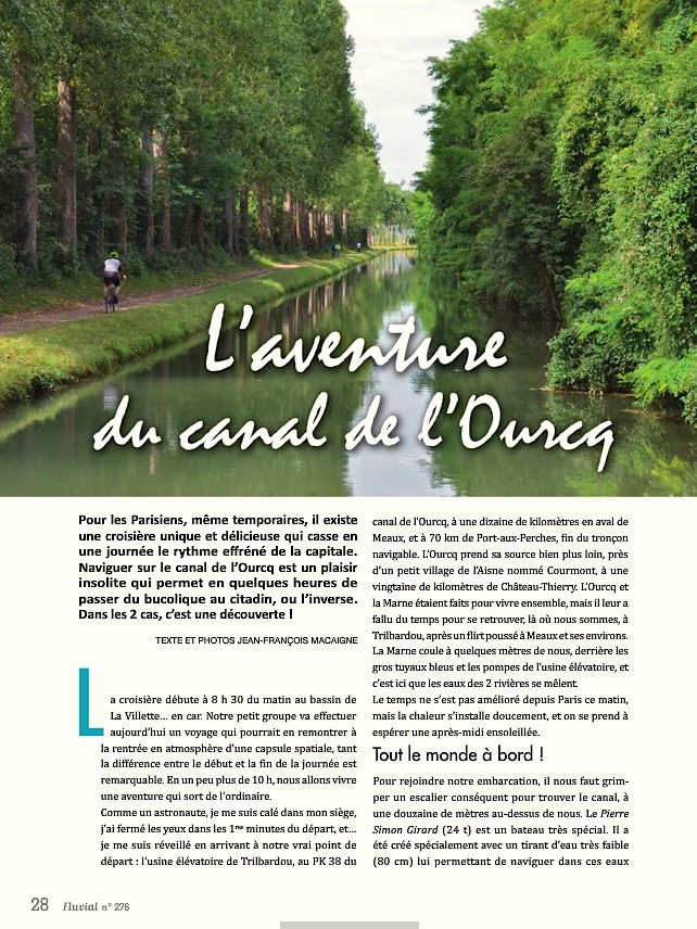 L'aventure du canal de l'Ourcq - Fluvial n°276