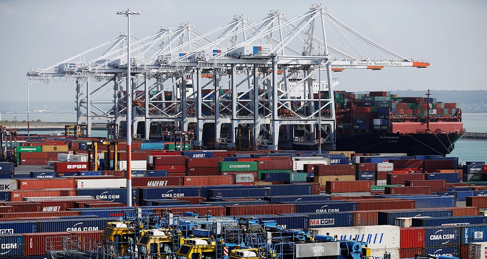 Le port du Havre est le premier port français de conteneurs. (Photo Charly Triballeau/AFP)