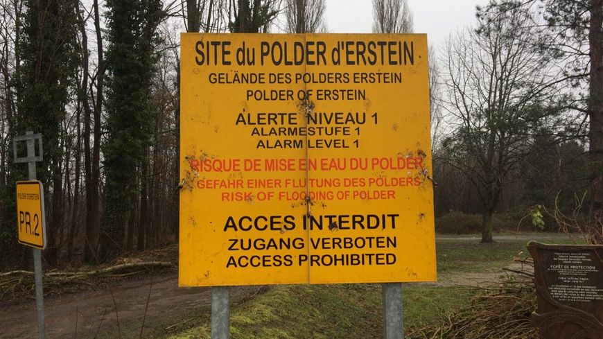 L'accès au polder d'Erstein est interdit. (Photo Radio France - Olivier Vogel)