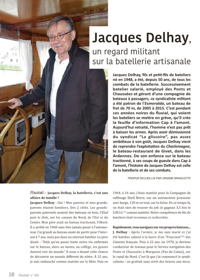 Jacques Delhay, un regaed militant (Fluvial n°282)