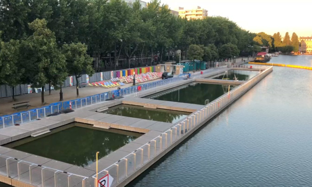 La baignade au bassin de la Villette est repoussée. (BFM Paris)
