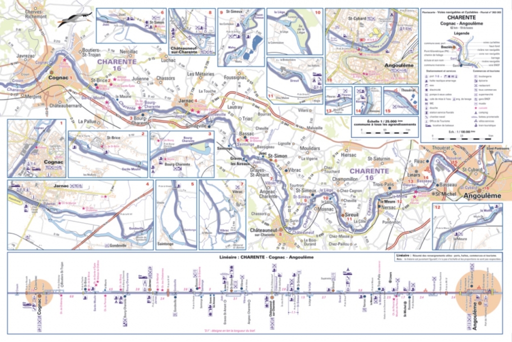 Carte fluviale et fluvestre de la Charente (Fluvial n°302-303)