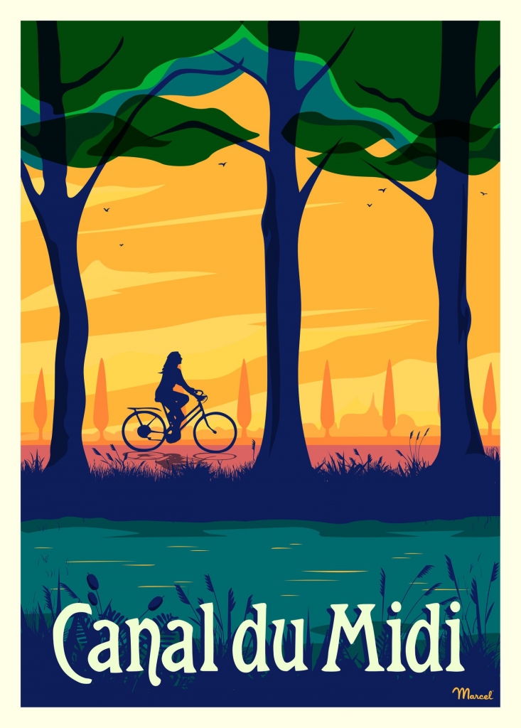 La randonnée, la navigation et le vélo, des posters en édition limitée pour soutenir le canal du Midi. (Image D.R.)