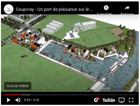 Simulation du futur port de Coupvray (Vidéo Val d'Europe agglomération)