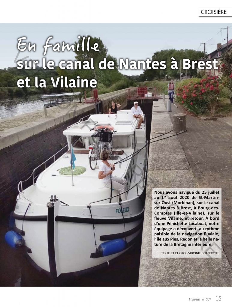 Sur le canal de Nantes à Brest et la Vilaine - Fluvial 307