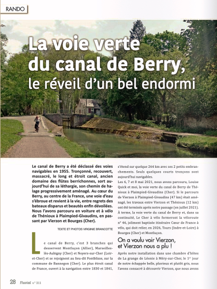 La voie verte du canal de Berry (Fluvial N°315)