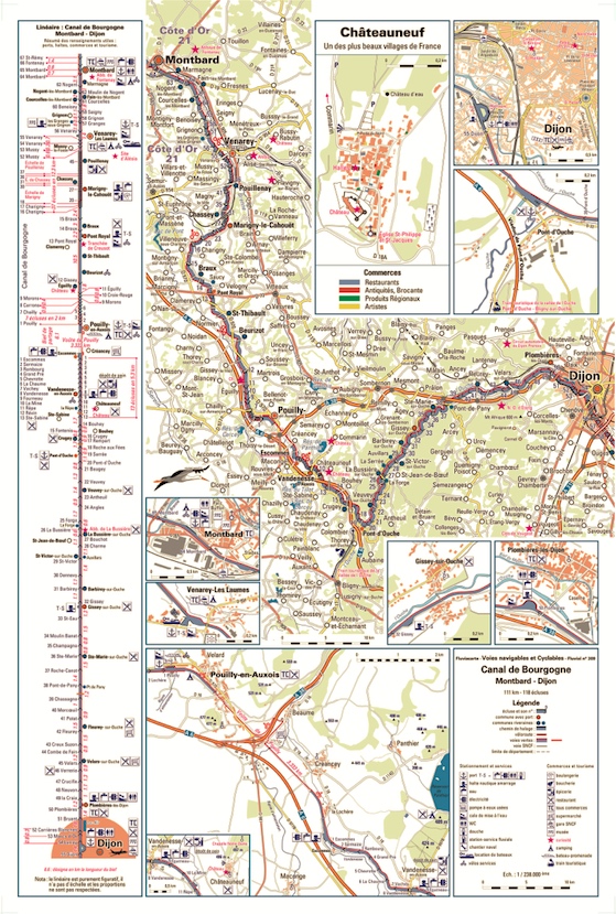 Carte fluvestre du canal de Bourgogne - Fluvial n°309