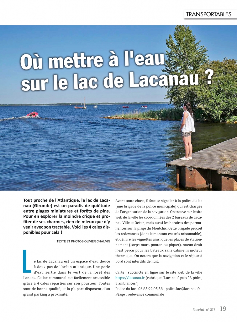 Où mettre à l'eau sur le lac de Lacanau - Fluvial n°317