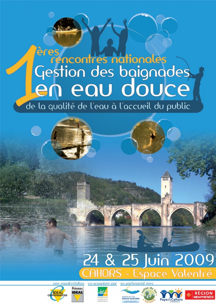 L'affiche des Premières rencontres nationales de la gestion des baignades en eau douce (photo Agence de l'eau) 