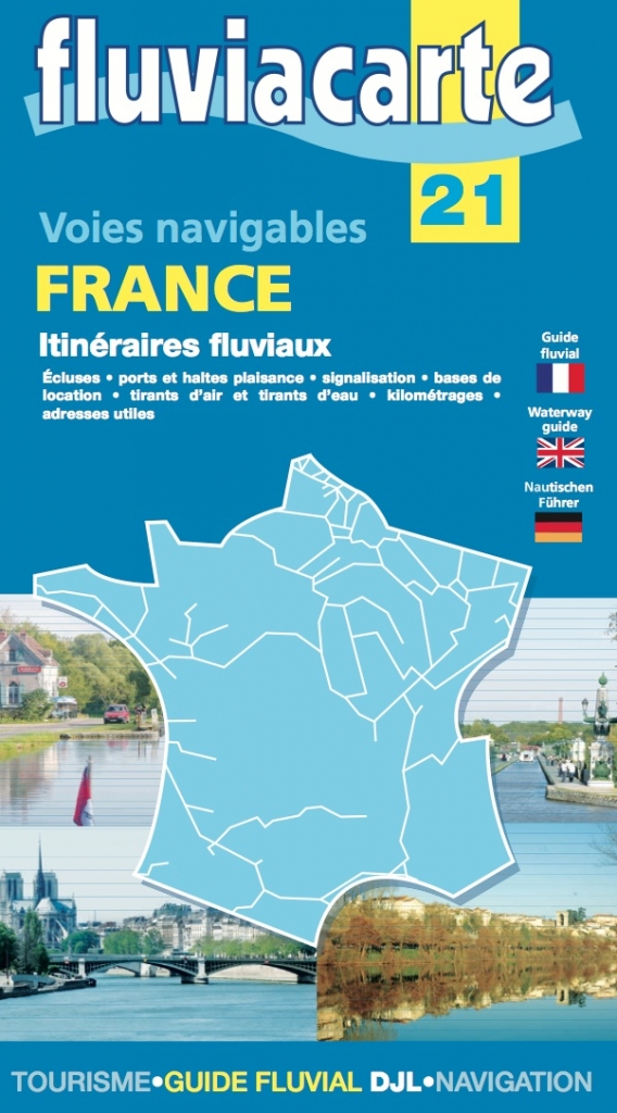 La grande carte des itinéraires fluviaux en France - Fluviacarte 21
