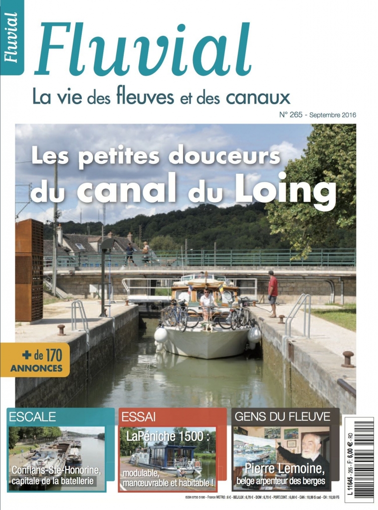 Couverture du n°265 de Fluvial (septembre 2016)