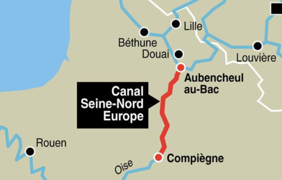 Le tracé du canal Seine-Nord Europe (Infographie 20 Minutes)