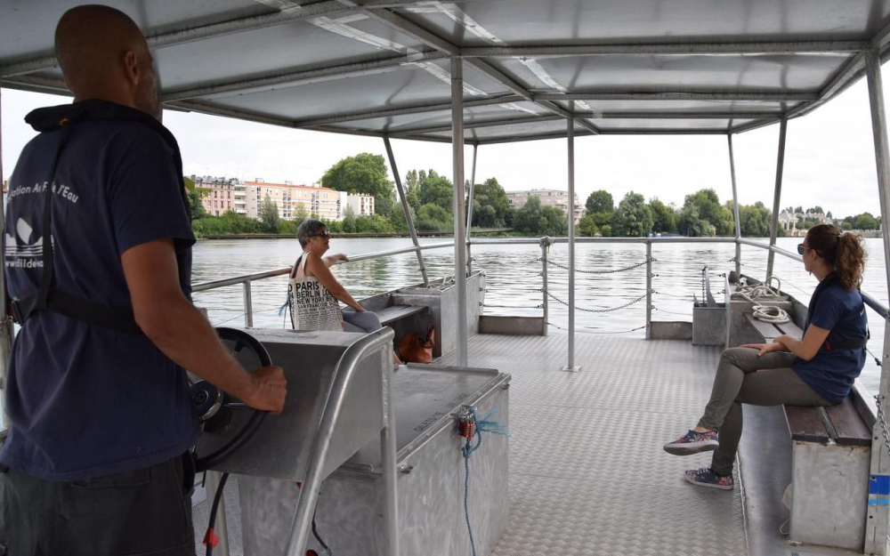 Un « Catalante » traverse la Seine toutes les dix minutes (photo LP/Marine Chaize)