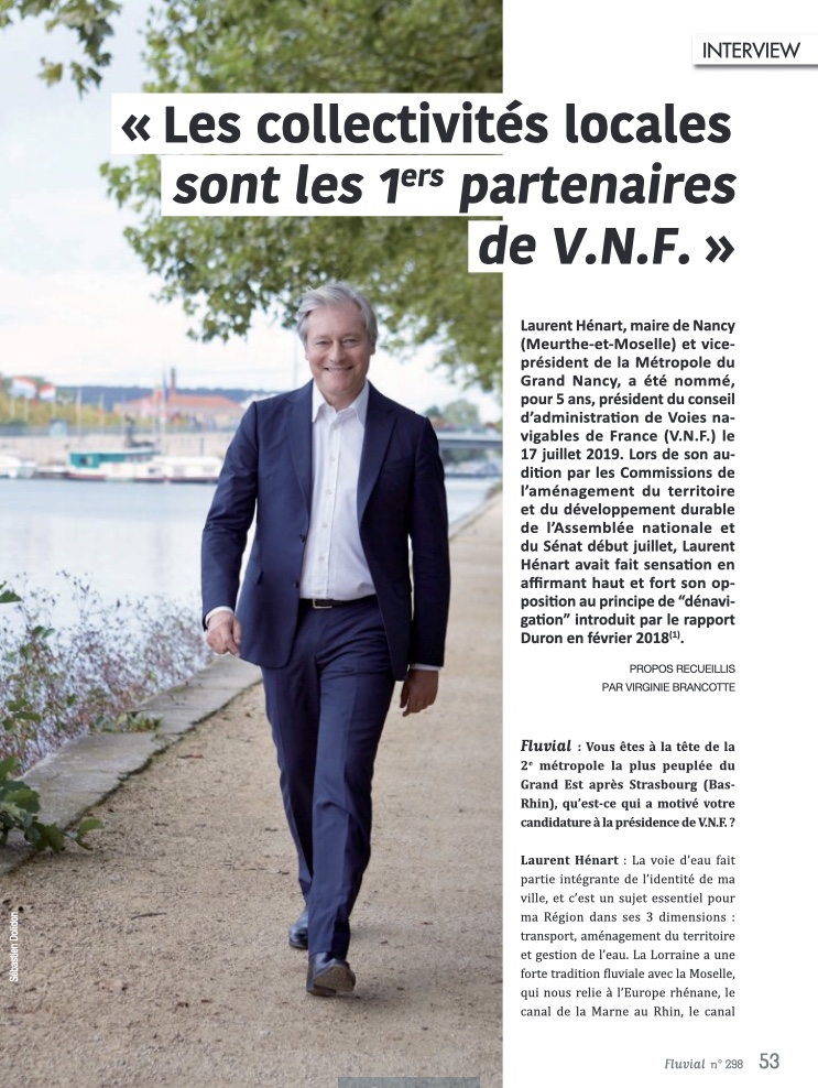 Interview de Laurent Hénart - Fluvial n°298