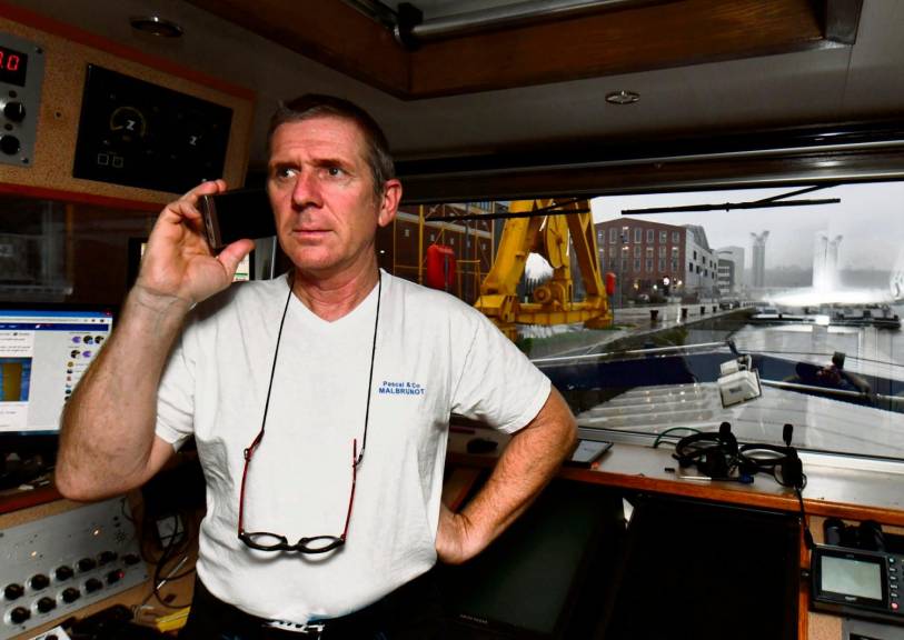 Pascal Malbrunot évalue les marchandises bloquées au port de Rouen à« 18 000 tonnes ». (Photo Stéphanie Péron/Paris-Normandie)