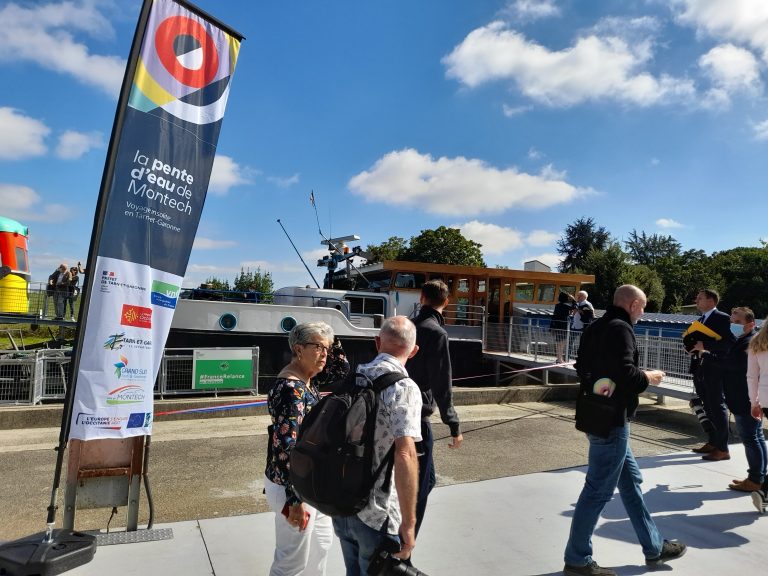 Inauguration du site de la pente d’eau à Montech (Photo D.R.)