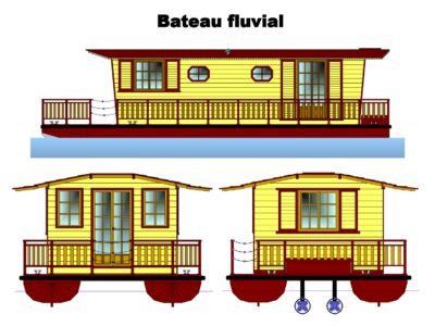 Houseboat 11,59 x 4,39 - construction à terminer